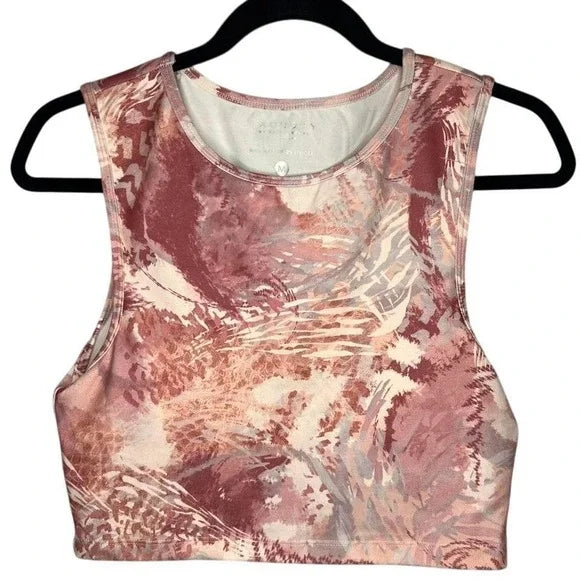 Laundry by Shelli Segal Pink Abstract Crop Top- Medium
