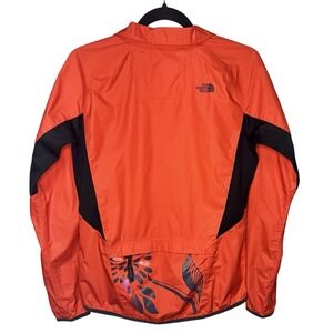 Women's North Face Red/Orange Windbreaker Jacket Full Zip- Small
