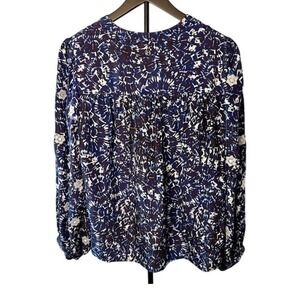 Marie Oliver Silk Blouse Long Sleeve Abstract Print Top-Small