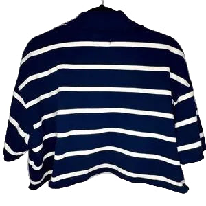 Women's American Eagle Striped Blue And White Crop Top-Medium