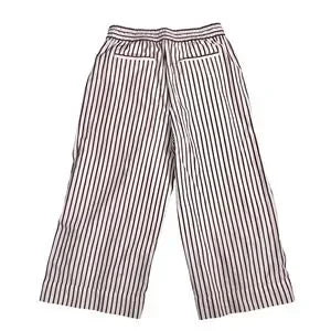 Banana Republic Wide Leg Cropped Striped High-Rise Pants-Medium