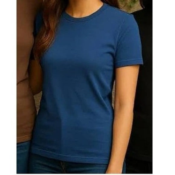 Zenana Navy Blue Plus Size Premium T-Shirt Top Soft Stretch Material