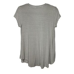 BDG Urban Outfitters Striped V-Neck T-Shirt Gray & White with Pocket-Small