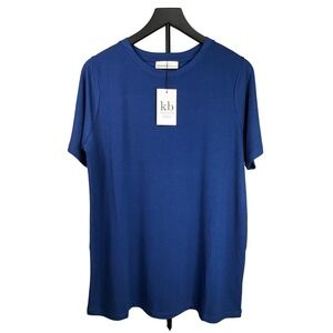Zenana Navy Blue Plus Size Premium T-Shirt Top Soft Stretch Material