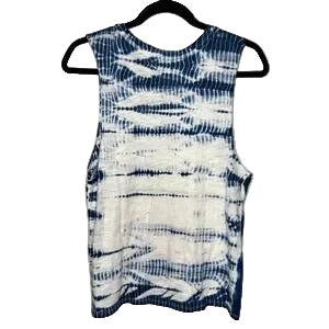 Aeropostale Casual and Stylish Blue and White Tie Dye Tank Top- Small