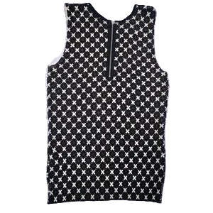 Tory Burch Black & White Geometric Merino Wool Knit Tank Top- Small